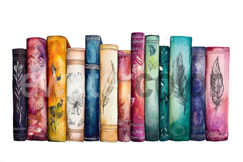 Watercolor Colorful Book Illustration