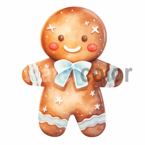 Cute Gingerbread Man Illustration