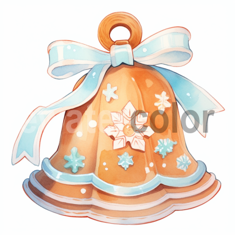 Watercolor Festive Bell Decoration