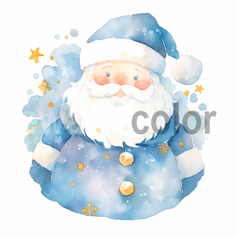 Watercolor Festive Santa Illustration