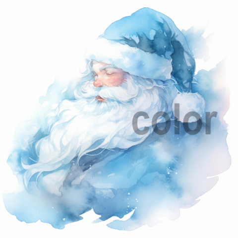 Watercolor Christmas Santa Claus