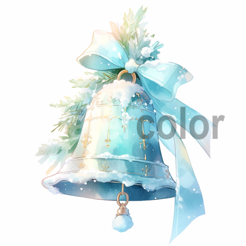 Watercolor Iced Christmas Bell