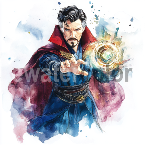 Watercolor Dr. Strange Portrait