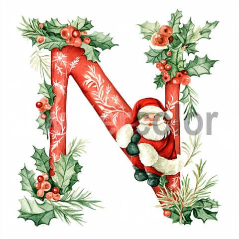 Watercolor Holiday N Clipart