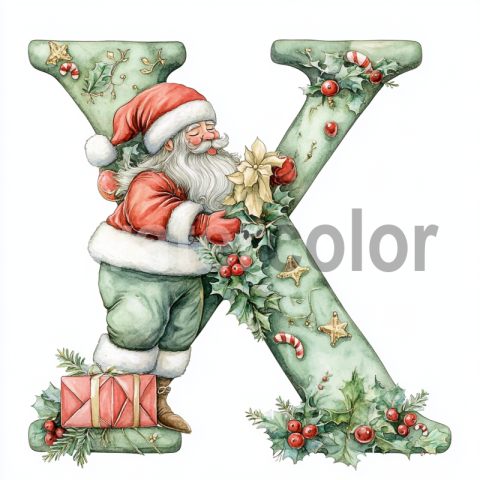 Watercolor Holiday X Clipart