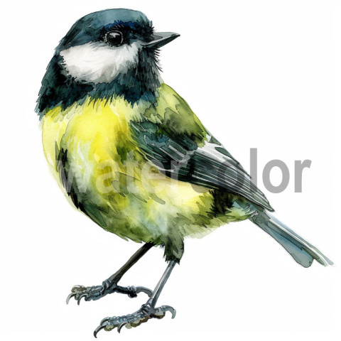 Detailed Great Tit Illustration