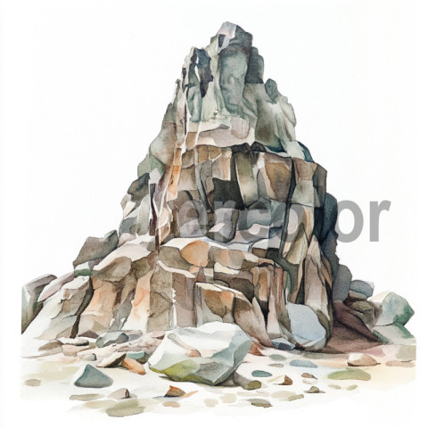 Watercolor Rock Formation