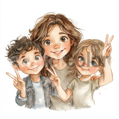 Watercolor Playful Family Moments