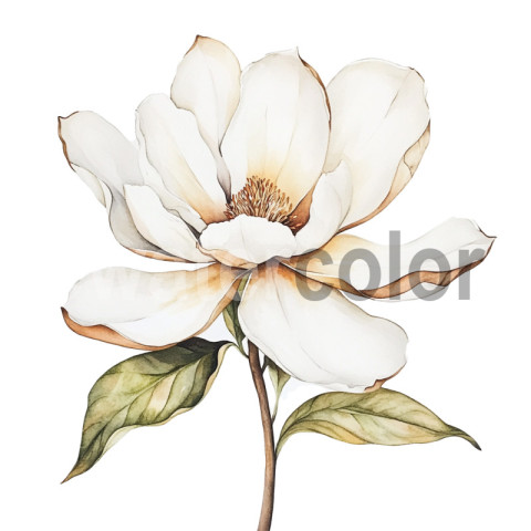 Watercolor White Magnolia illustration