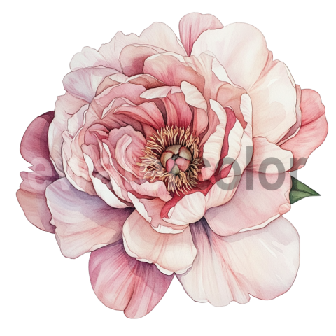 Watercolor floral peony transparent Illustration