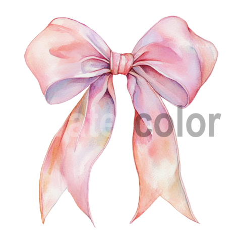 Watercolor pink bow illustration