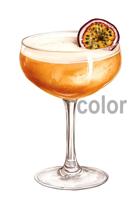 Passion fruit paradise: Orange cocktail in a coupe glass